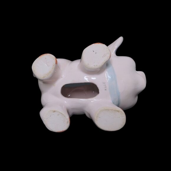 Vintage Lefton Cottagecore Kitsch Ceramic 3D  Flower Pink Pig Piggy Coin Bank - Picture 9 of 12